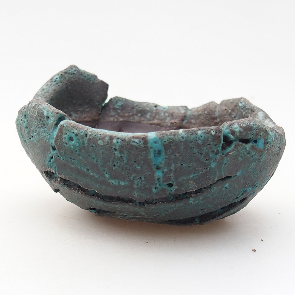 Keramische schelp 9 x 9 x 5 cm , kleur blauw