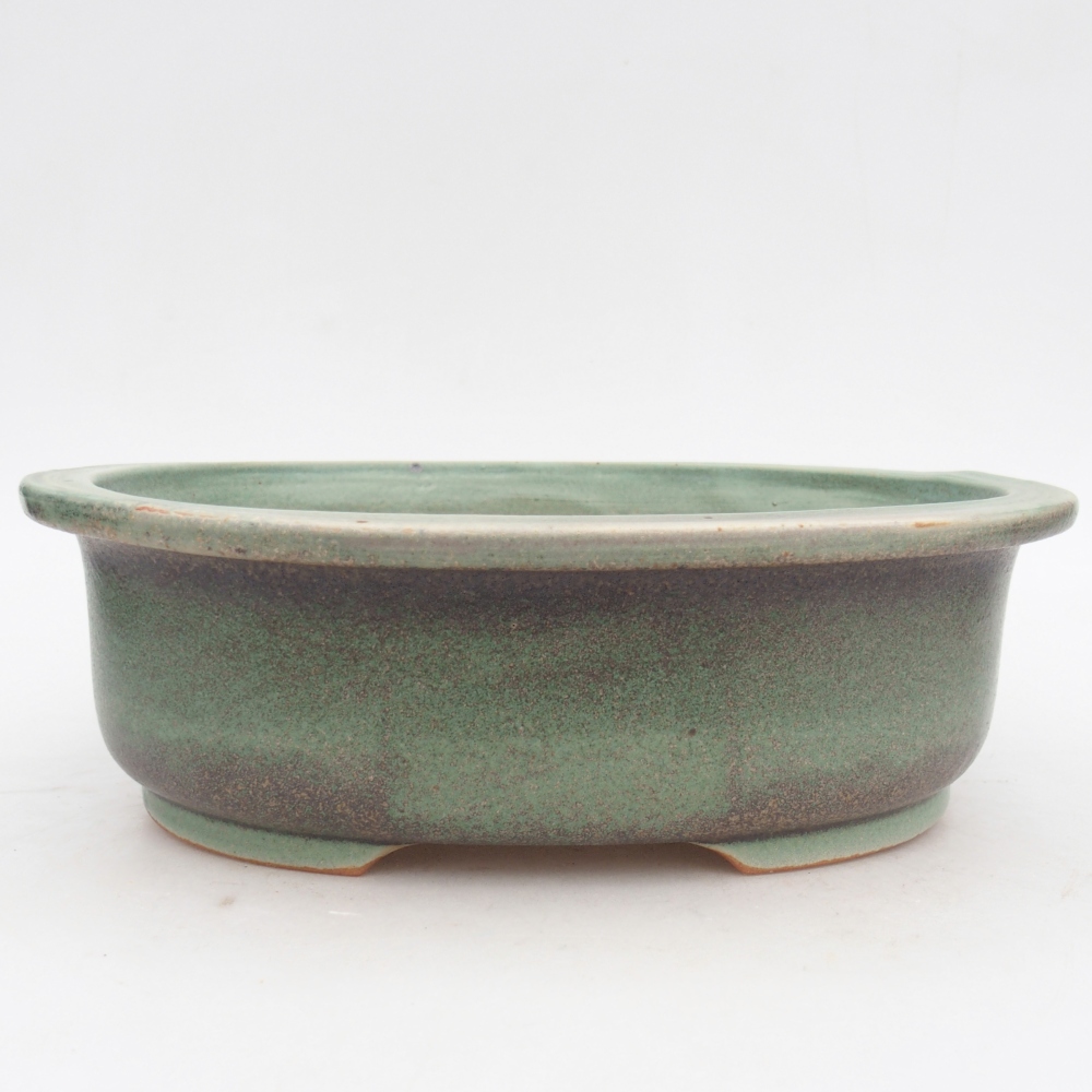 Bonsaischaal van keramiek 26 x 22 x 8 cm, groen