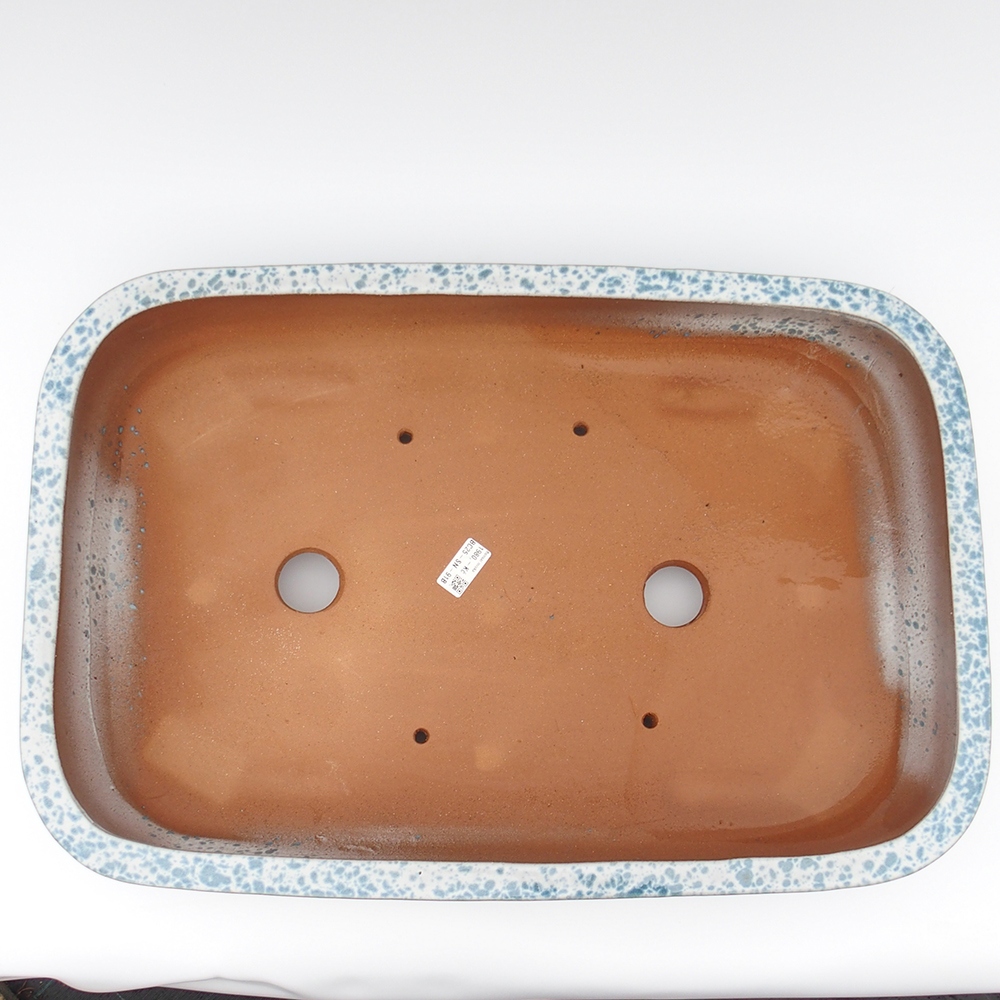 Kom 63 x 42 x 12 cm blauw-wit