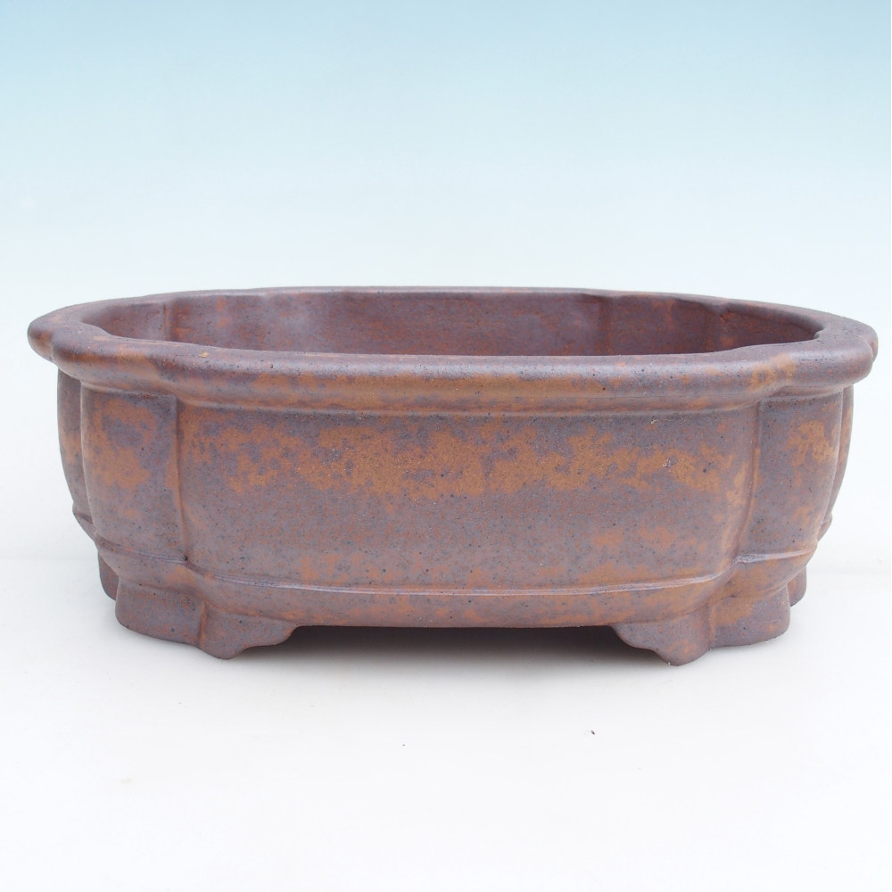 Bonsaischaal van keramiek 31,5 x 27,5 x 10 cm, metaalkleur