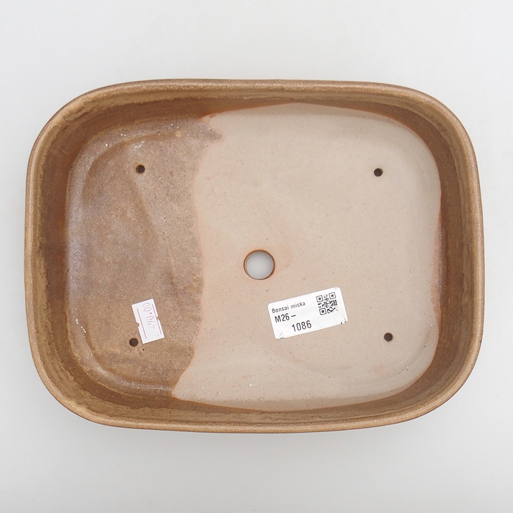 Bonsaischaal van keramiek 23 x 18,5 x 5,5 cm, bruin