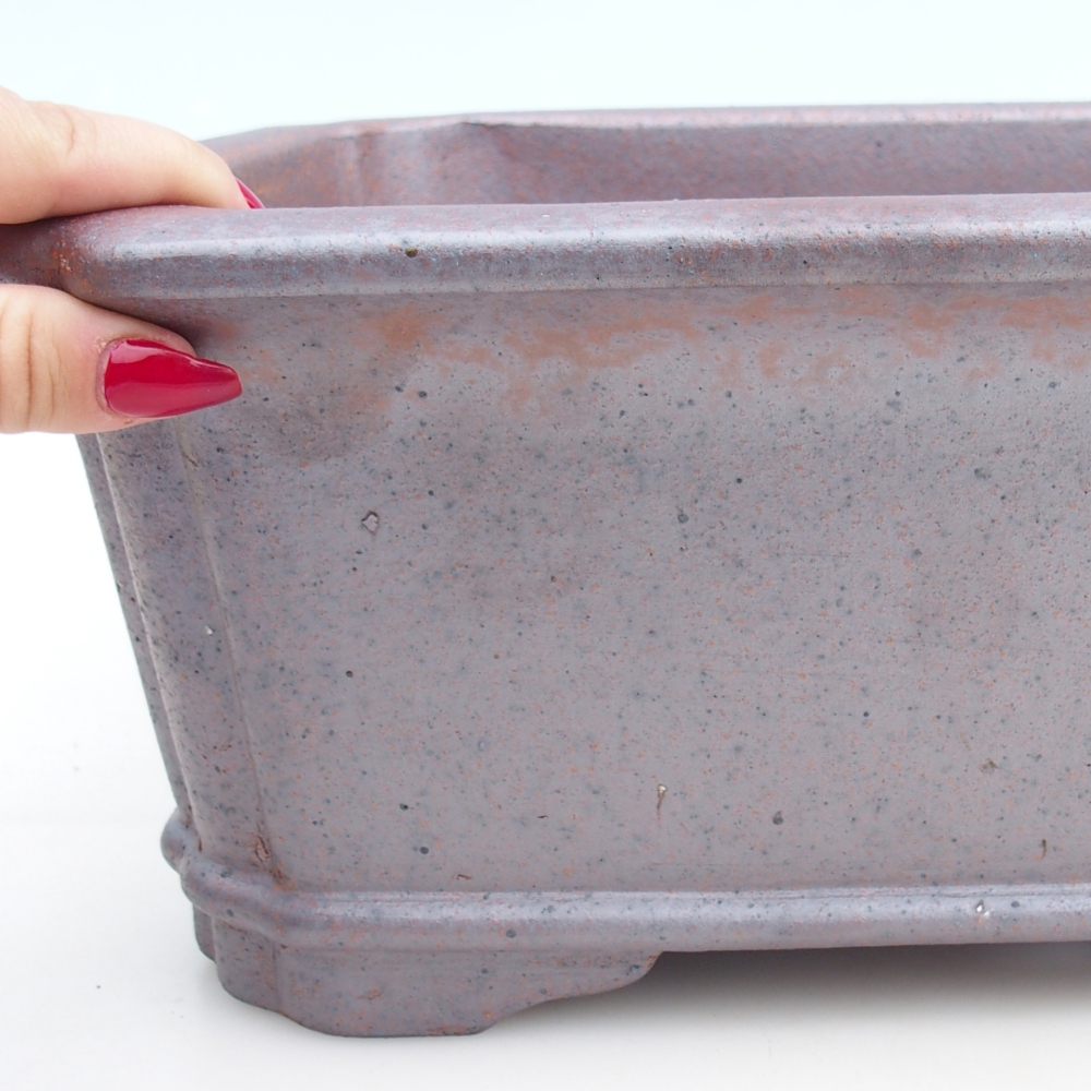 Bonsaischaal van keramiek 36 x 28 x 13 cm, metaalkleur