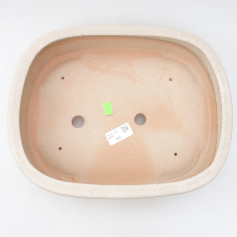Bonsaischaal van keramiek 32 x 25 x 7,5 cm, kleur beige