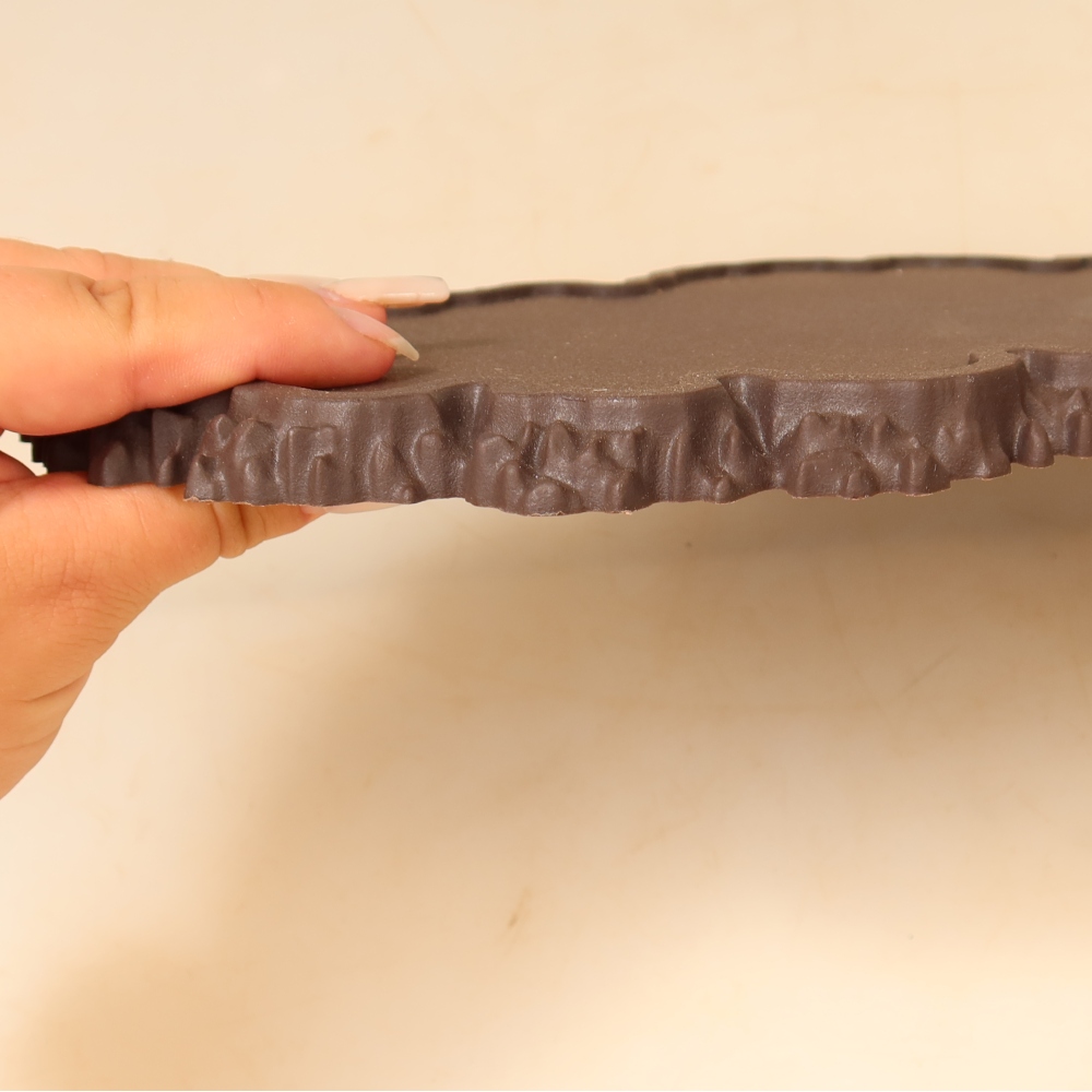 Kunststof voetstuk voor bonsai, 33 x 19 x 1,5 cm, kleur: bruin