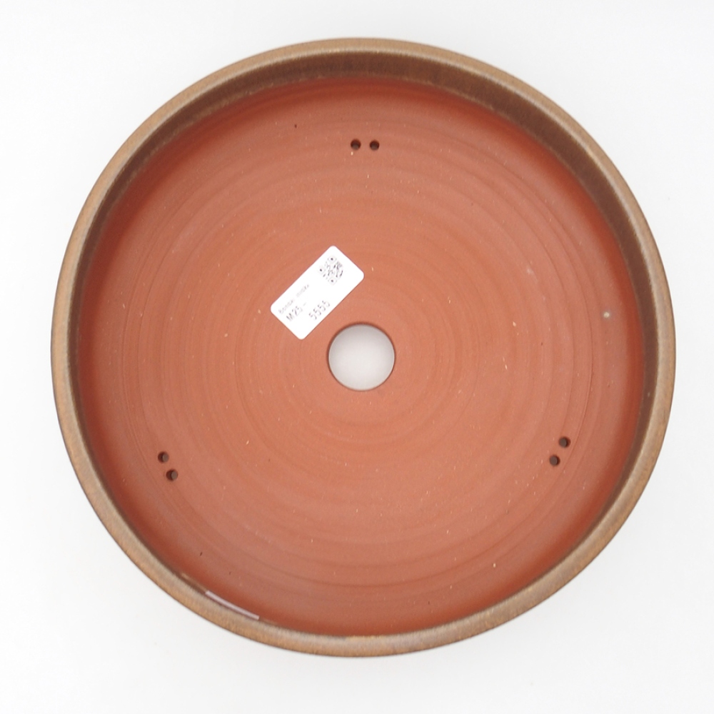 Bonsaischaal van keramiek 24,5 x 24,5 x 6 cm, bruin