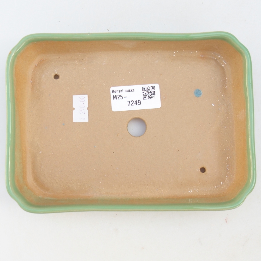 Bonsaischaal van keramiek 26 x 26 x 8 cm, kleur rood