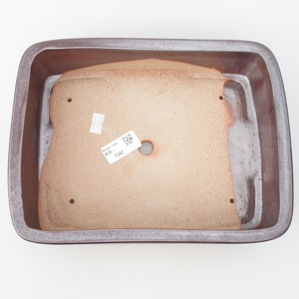 Bonsaischaal van keramiek 26,5 x 20,5 x 6,5 cm, bordeauxrood