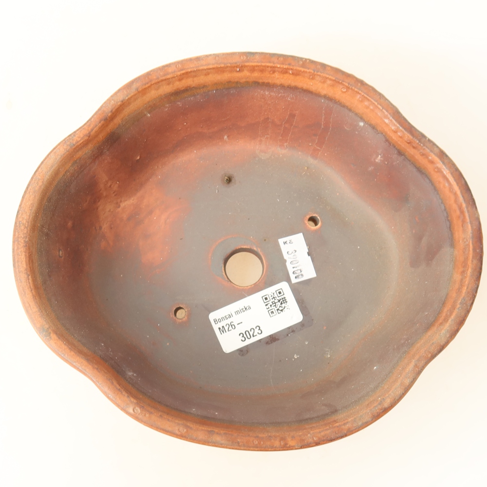 Keramische bonsaischaal 18,5 x 16,5 x 6 cm, kleur bruin