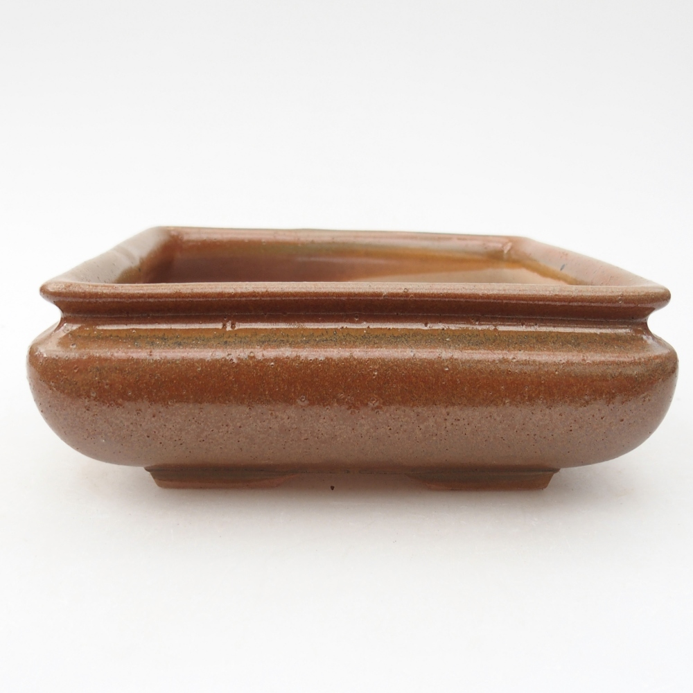 Bonsaischaal van keramiek 15,5 x 15,5 x 6 cm, bruin