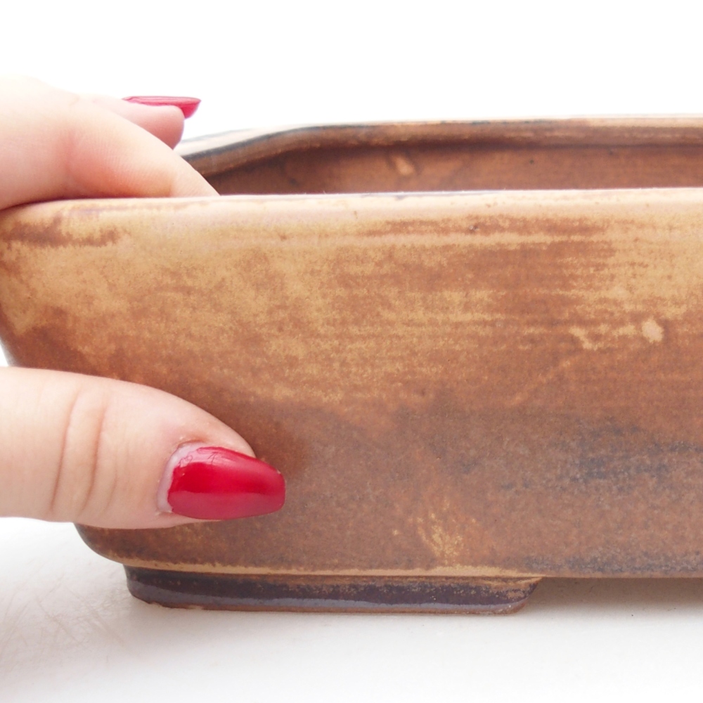 Bonsaischaal van keramiek 26,5 x 20 x 6,5 cm, roze