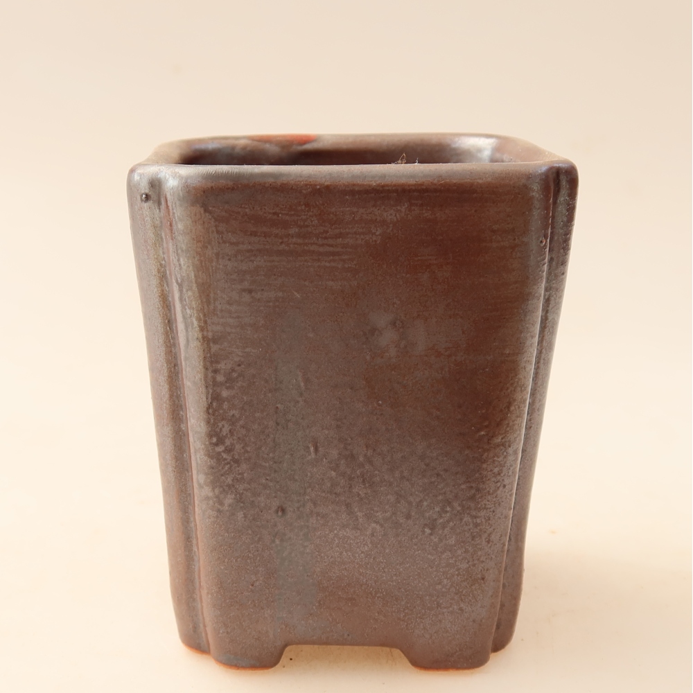 Keramische bonsaipot 7 x 7 x 8,5 cm, metaalachtige kleur