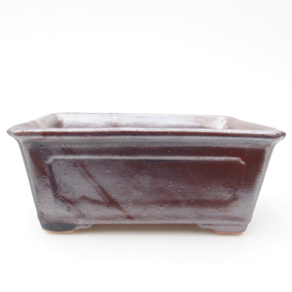 Bonsaischaal van keramiek 13,5 x 10 x 5,5 cm, zwart metallic