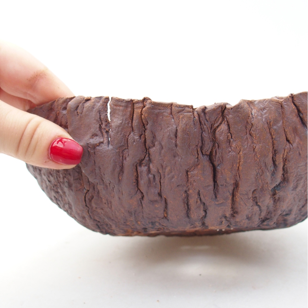 Keramisch Schelp 20 x 19 x 6,5 cm , kleur bruin