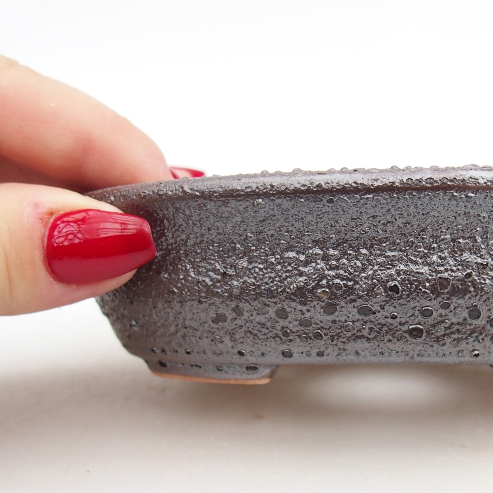 Bonsaischaal van keramiek 26 x 26 x 8 cm, kleur rood