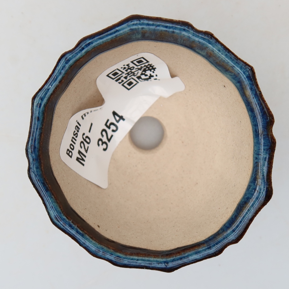 Keramische bonsaischaal 5,5 x 5,5 x 3,5 cm, kleur: blauw
