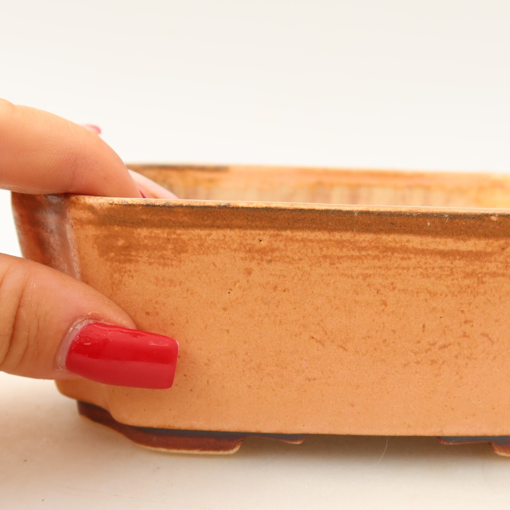Bonsaischaal van keramiek 14 x 11,5 x 4,5 cm, roze