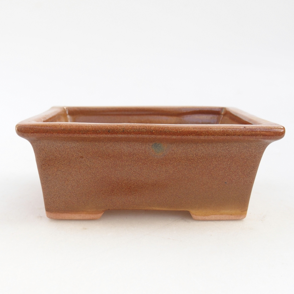 Bonsaischaal van keramiek 26 x 26 x 8 cm, kleur rood