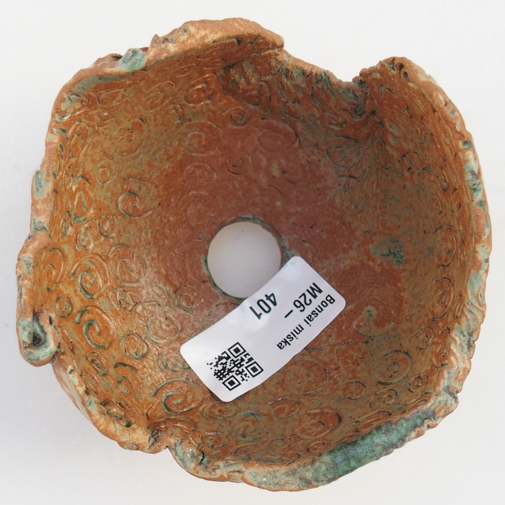 Keramisch Schelp 10 x 9,5 x 8,5 cm , kleur bruin-groen