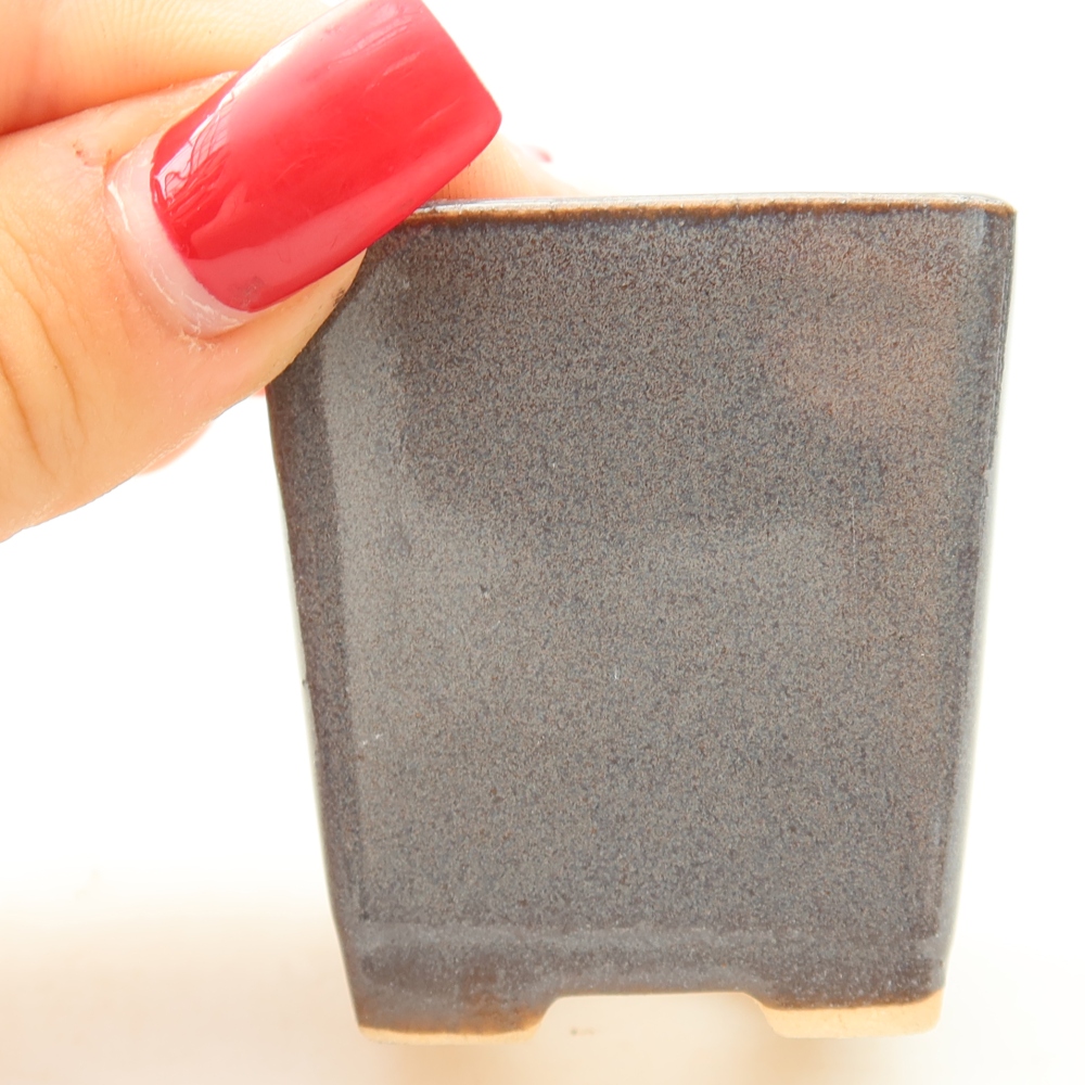 Keramische bonsaipot 4,5 x 4,5 x 5 cm, kleur grijs