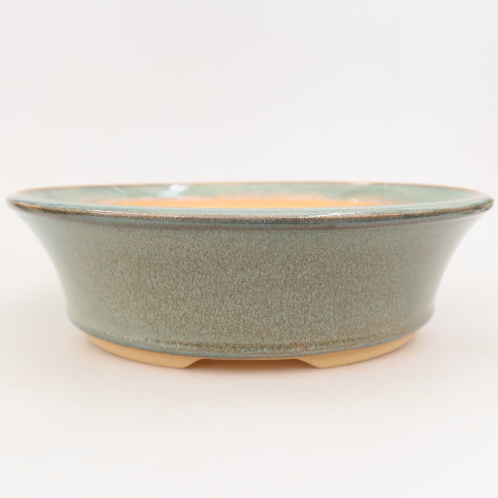 Keramische bonsaipot 27 x 27 x 7,5 cm, kleur groen