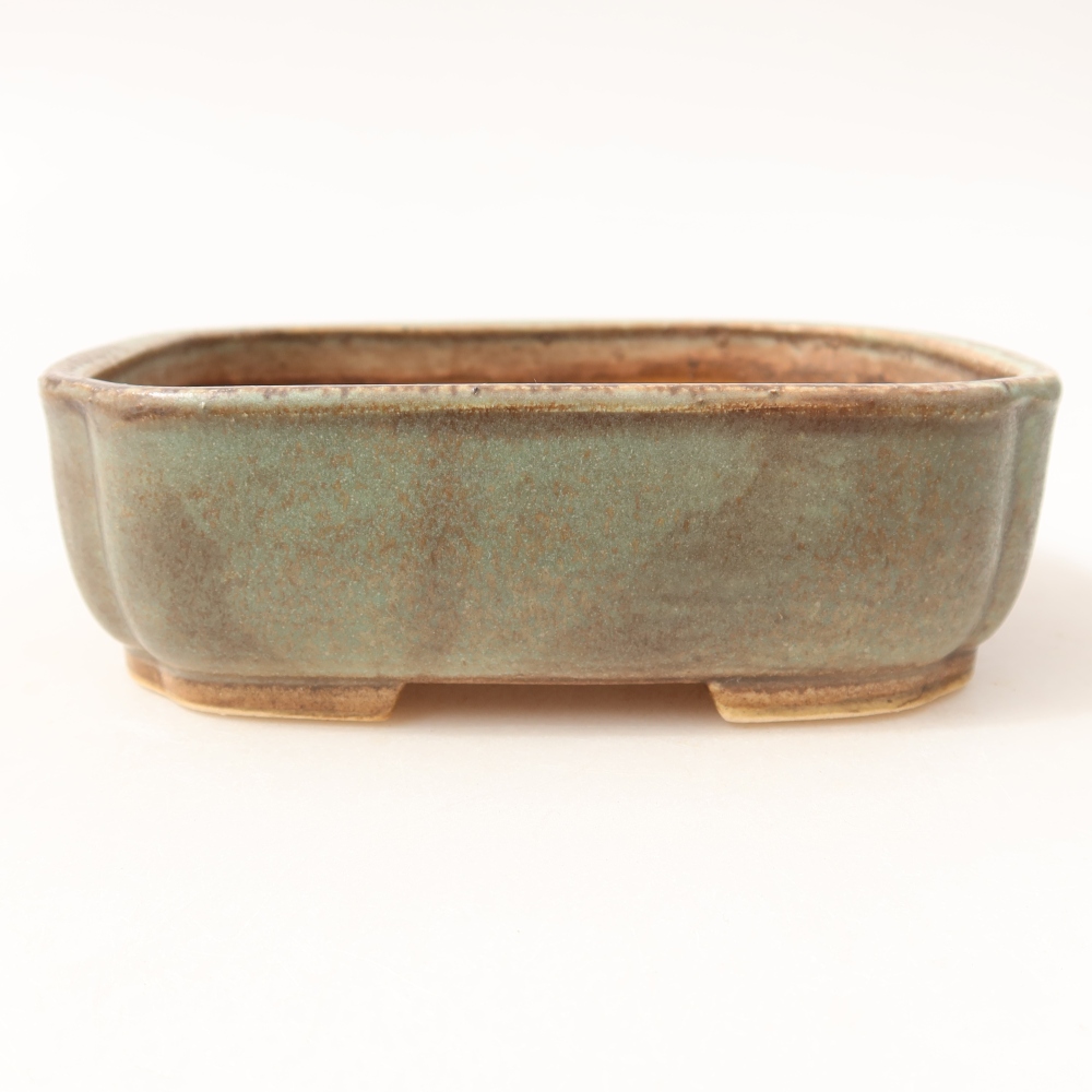 Keramische bonsaipot 14 x 12 x 4 cm, kleur groen