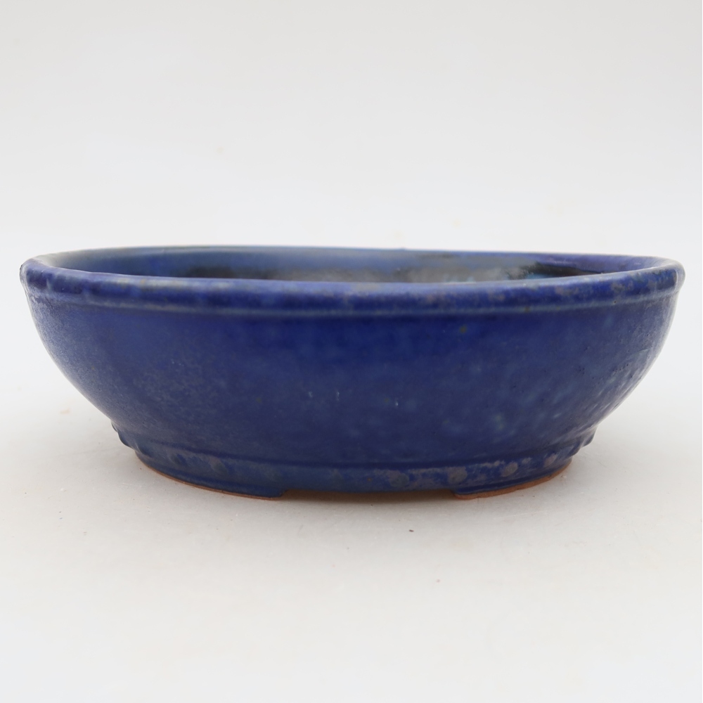 Bonsaischaal van keramiek 18 x 18 x 5,5 cm, kleur blauw
