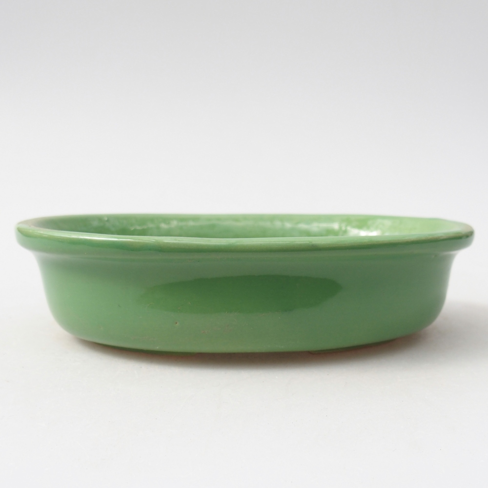 Bonsaischaal van keramiek 14,5 x 10,5 x 3,5 cm, groen