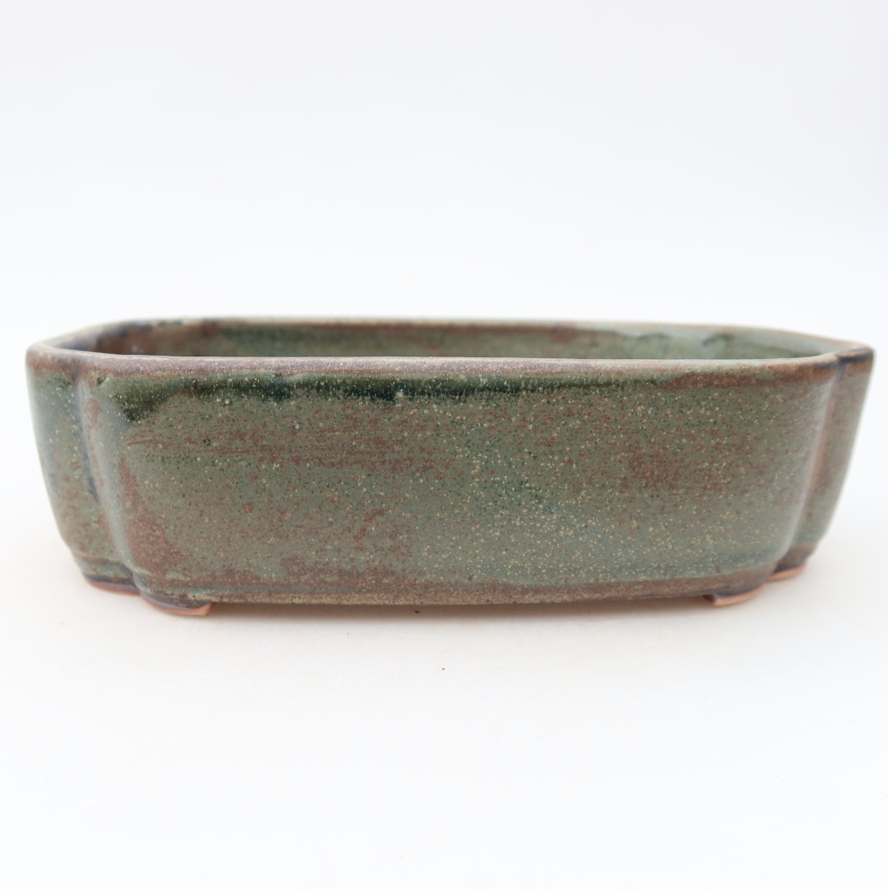 Keramische bonsaipot 18,5 x 13 x 5 cm, kleur groen