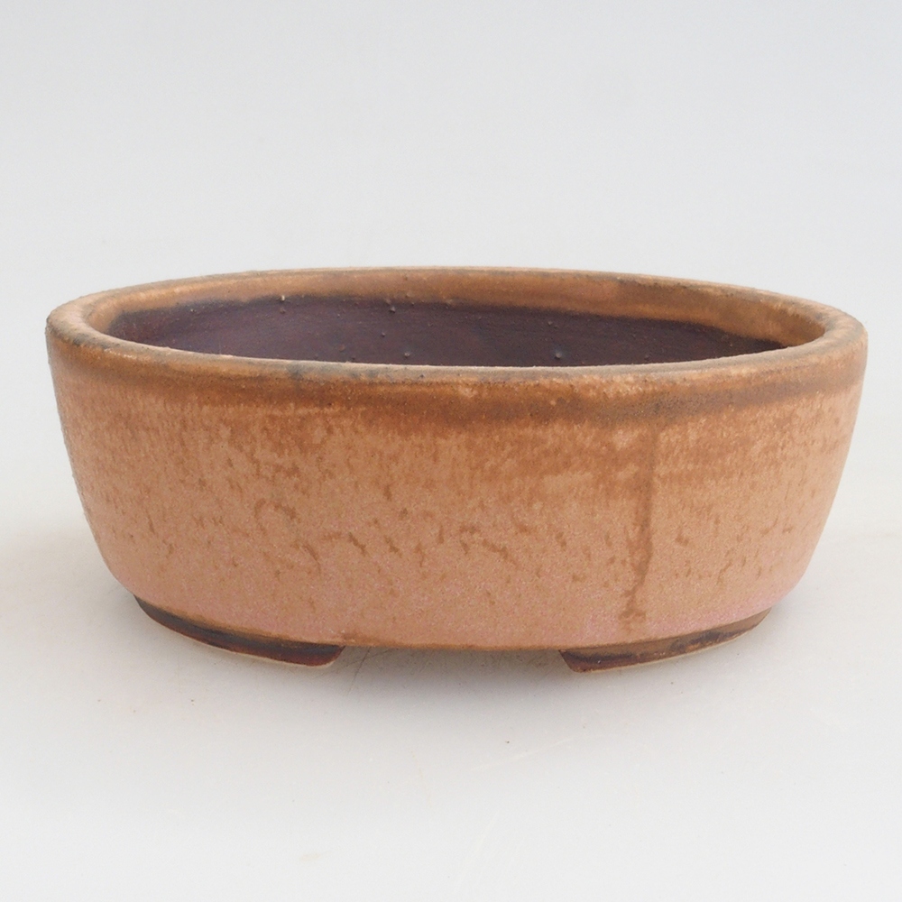 Bonsaischaal van keramiek 10 x 8,5 x 4 cm, bruin