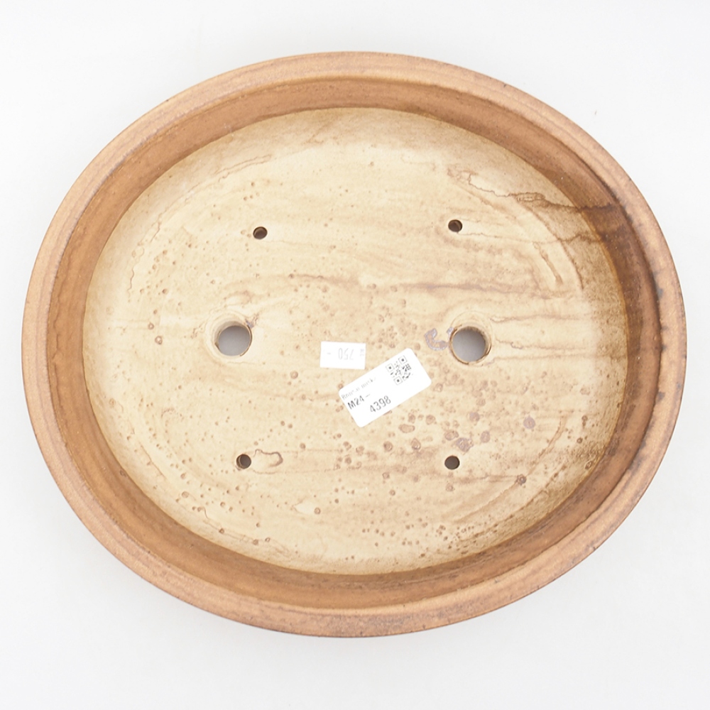 Bonsaischaal van keramiek 28,5 x 23,5 x 7 cm, bruin