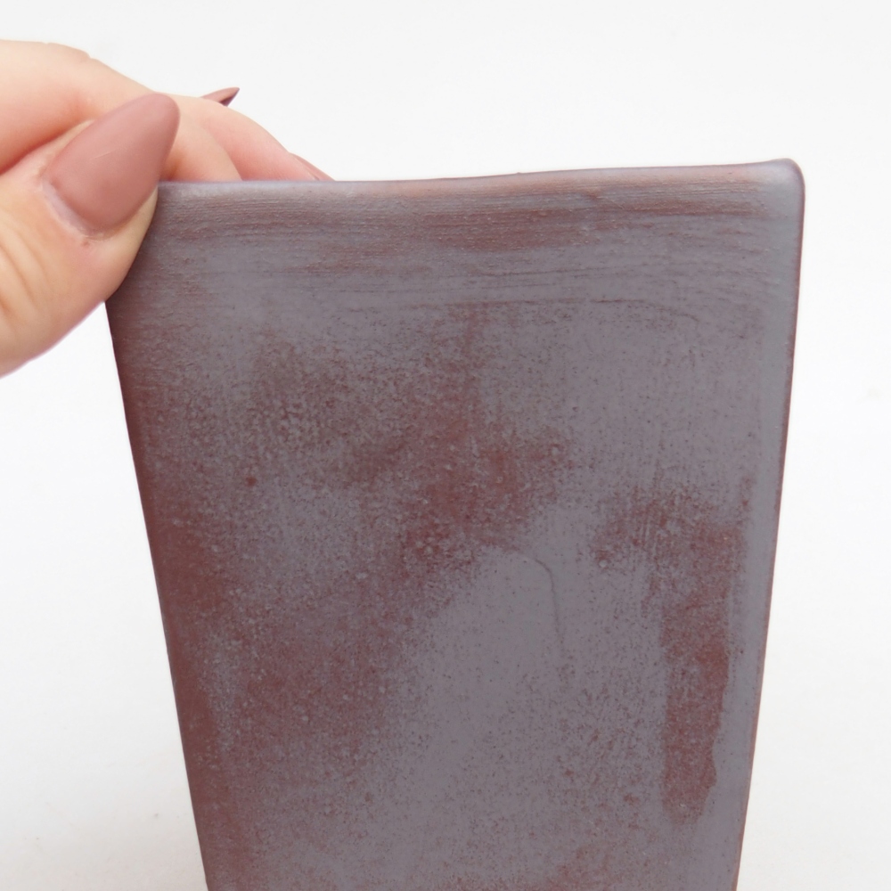 Bonsaischaal van keramiek 9 x 9 x 12,5 cm, metaalkleur