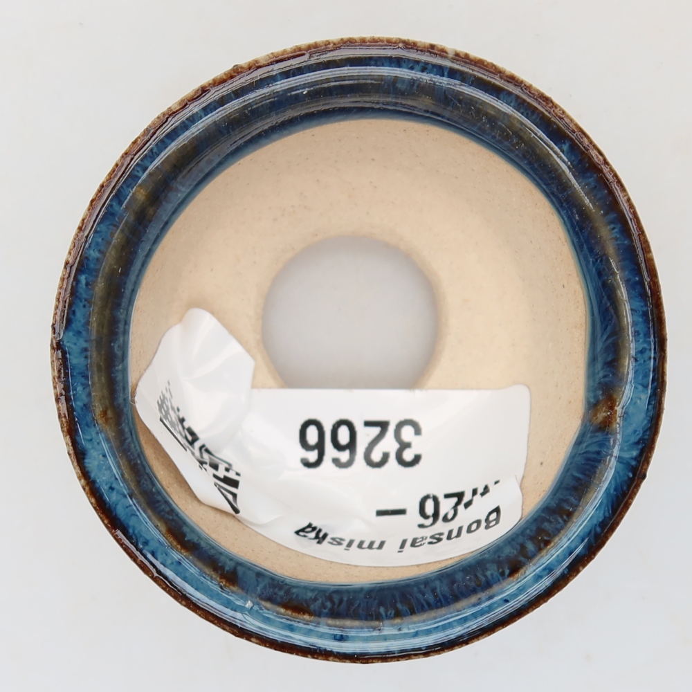 Keramische bonsaipot 4,5 x 4,5 x 3 cm, kleur: blauw