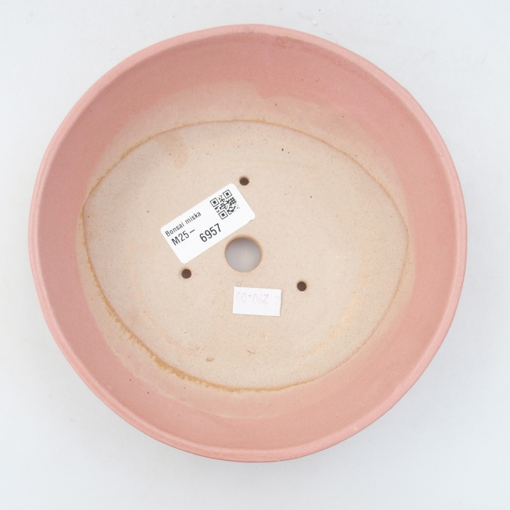 Bonsaischaal van keramiek 26 x 26 x 8 cm, kleur rood