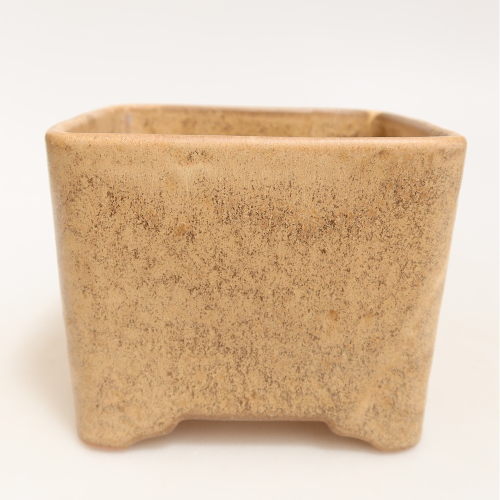 Keramische bonsaipot 10 x 10 x 8,5 cm, kleur: beige