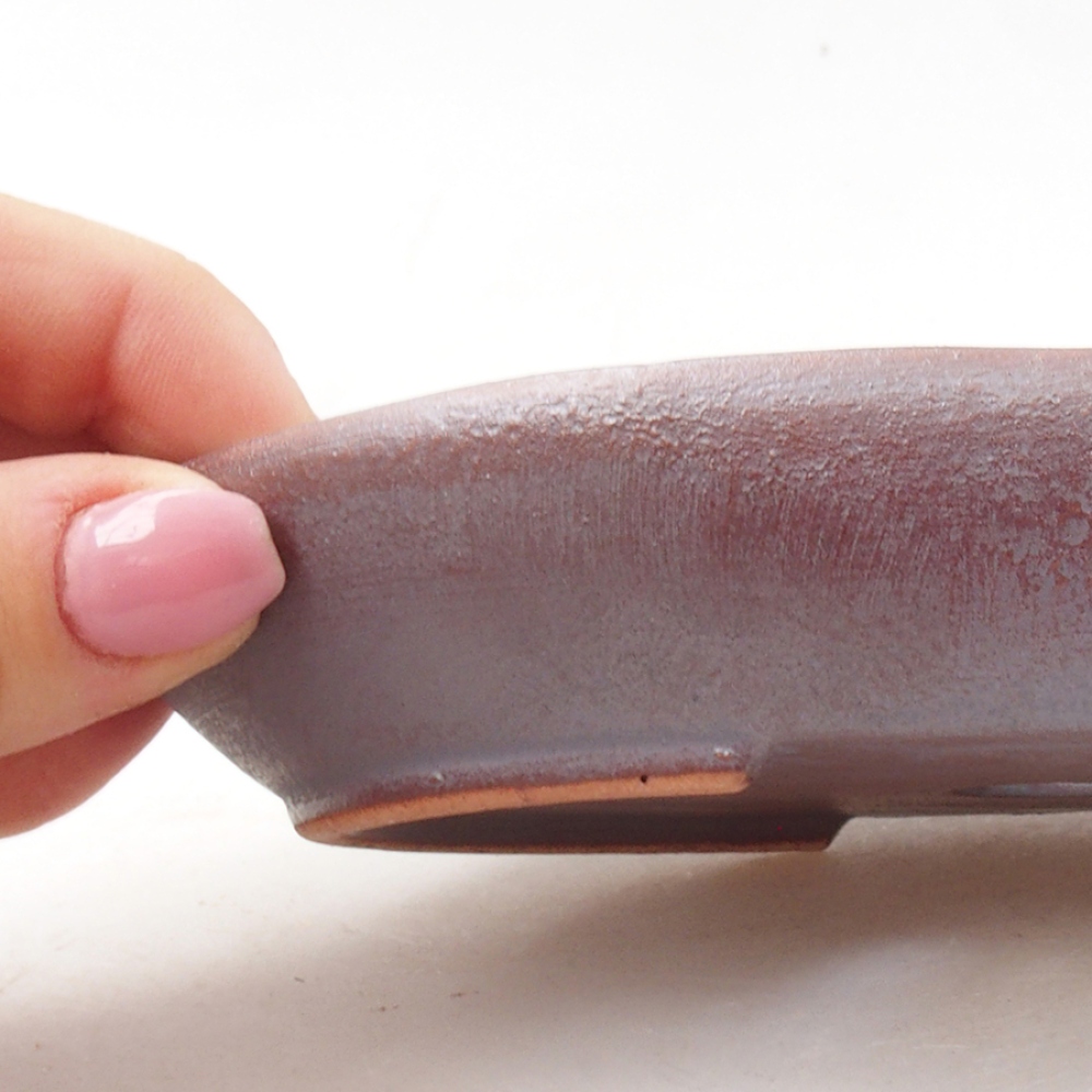 Bonsaischaal van keramiek 15,5 x 11 x 3 cm, metaalkleur