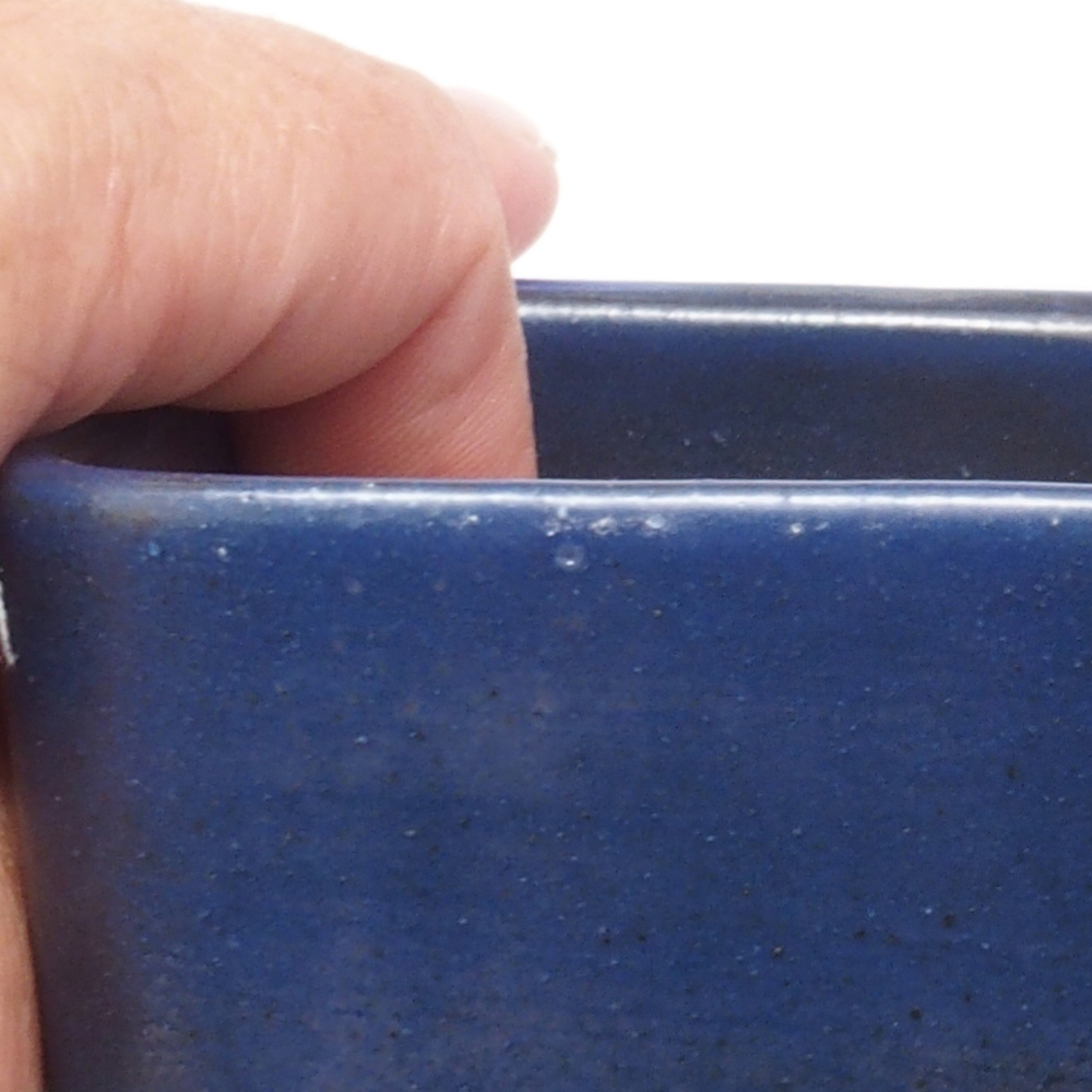Bonsaischaal van keramiek 8,5 x 8,5 x 11 cm, kleur blauw