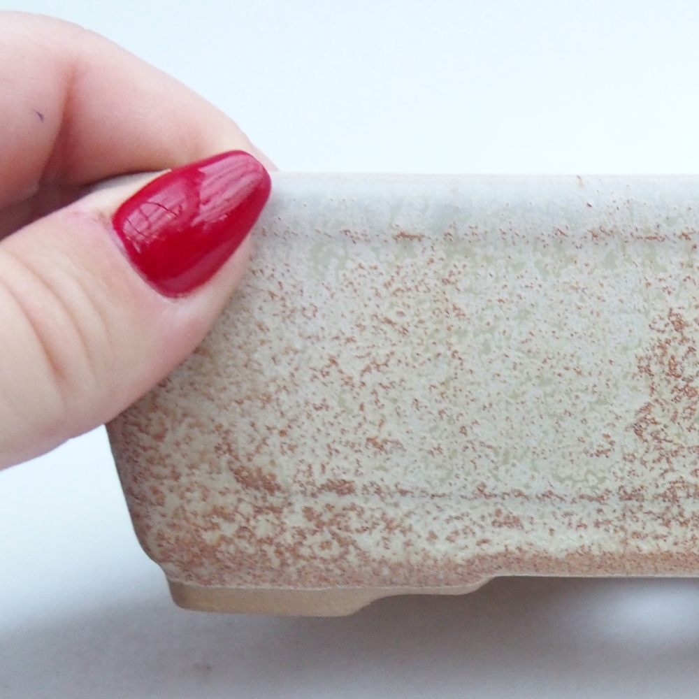 Bonsaischaal van keramiek 26 x 26 x 8 cm, kleur rood