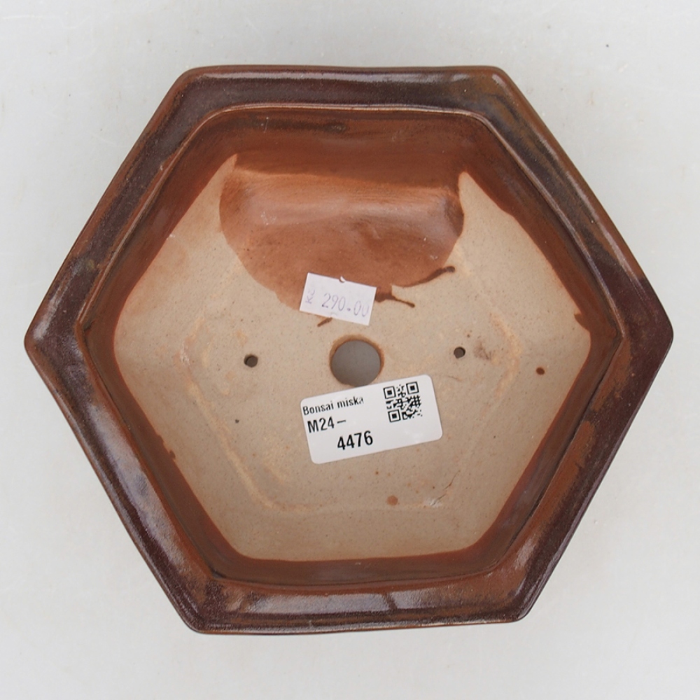 Bonsaischaal van keramiek 17 x 15 x 6 cm, bruin