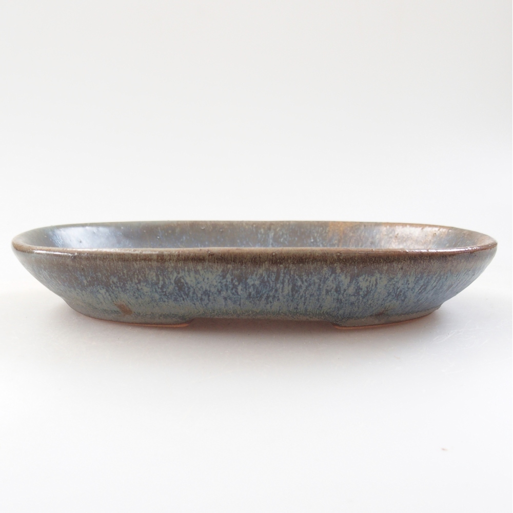 Bonsaischaal van keramiek 15,5 x 11 x 2,5 cm, kleur blauw