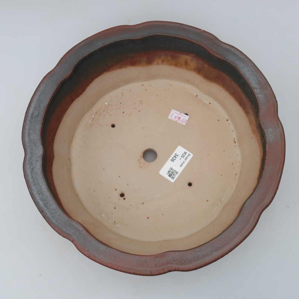 Bonsaischaal van keramiek 26,5 x 26,5 x 8,5 cm, roze