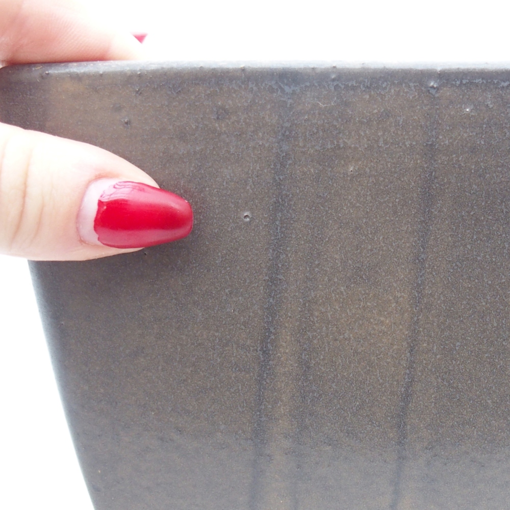 Bonsaischaal van keramiek 16 x 16 x 10 cm, bruin