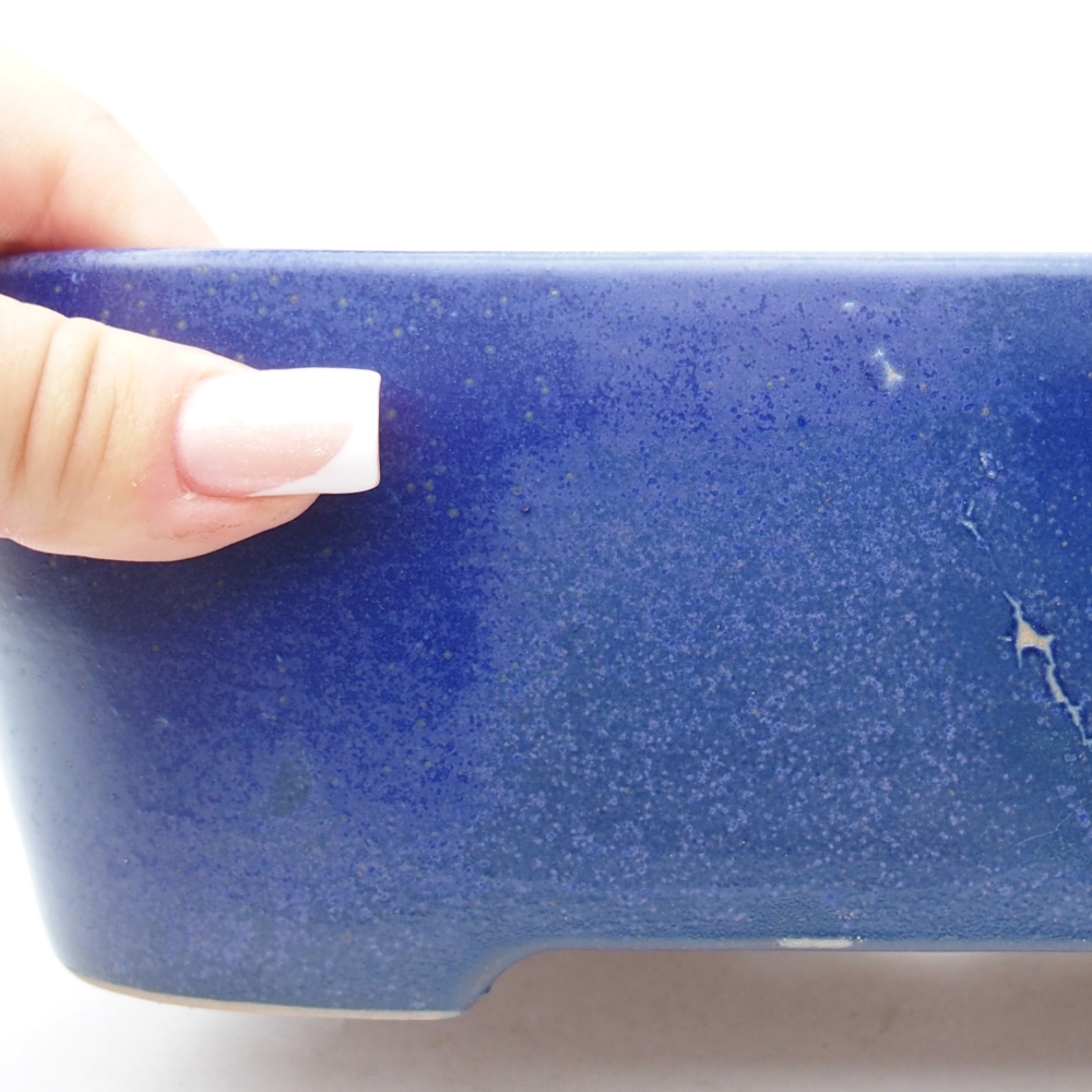 Bonsaischaal van keramiek 23 x 18 x 7,5 cm, kleur blauw