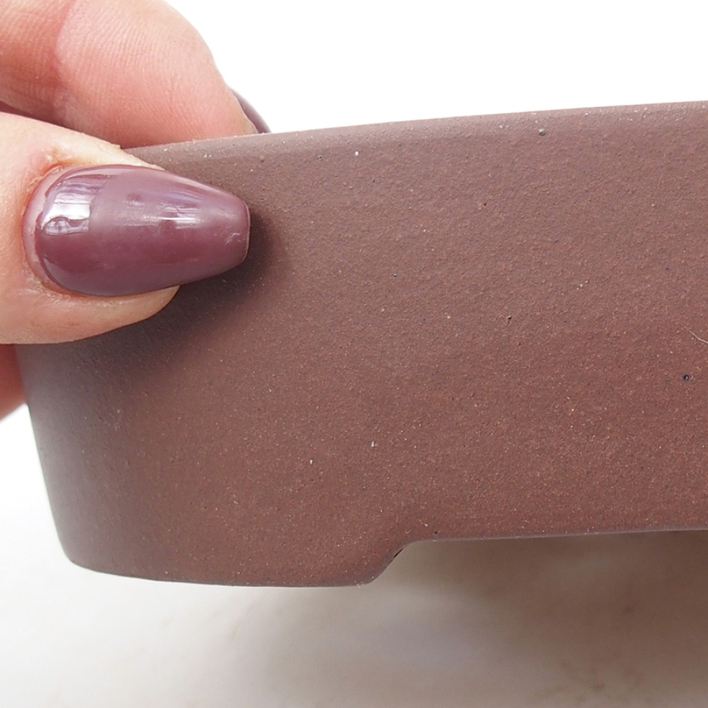 Bonsaischaal van keramiek 15,5 x 11,5 x 4 cm, bruin