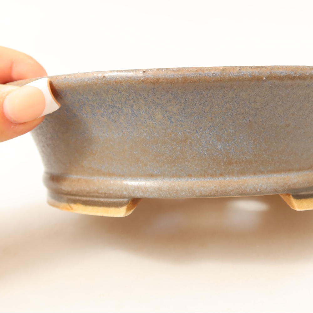 Keramische bonsaipot 17,5 x 16,5 x 5 cm, kleur: blauw