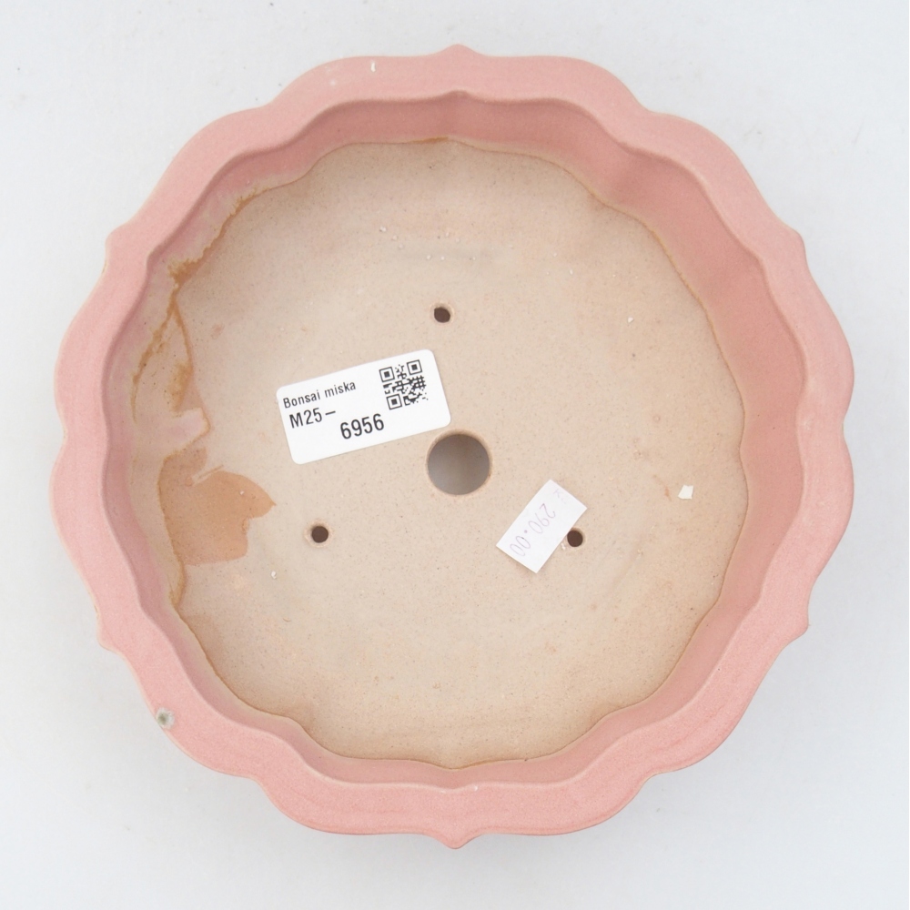 Bonsaischaal van keramiek 26 x 26 x 8 cm, kleur rood