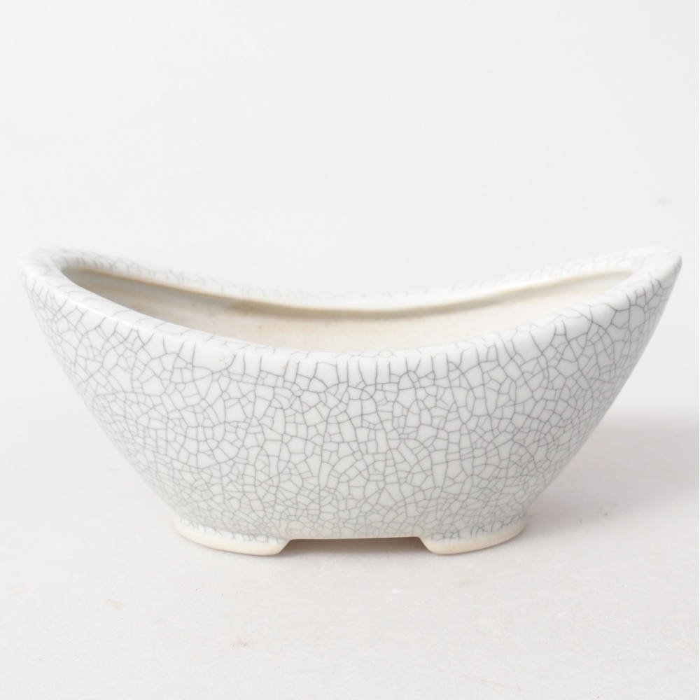 Bonsaischaal van keramiek 12,5 x 6,5 x 5,5 cm, raku kleur