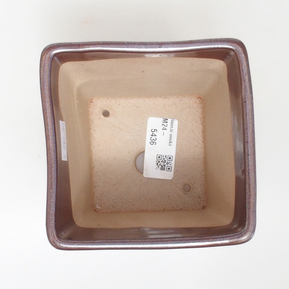 Bonsaischaal van keramiek 10,5 x 10,5 x 11,5 cm, bruin