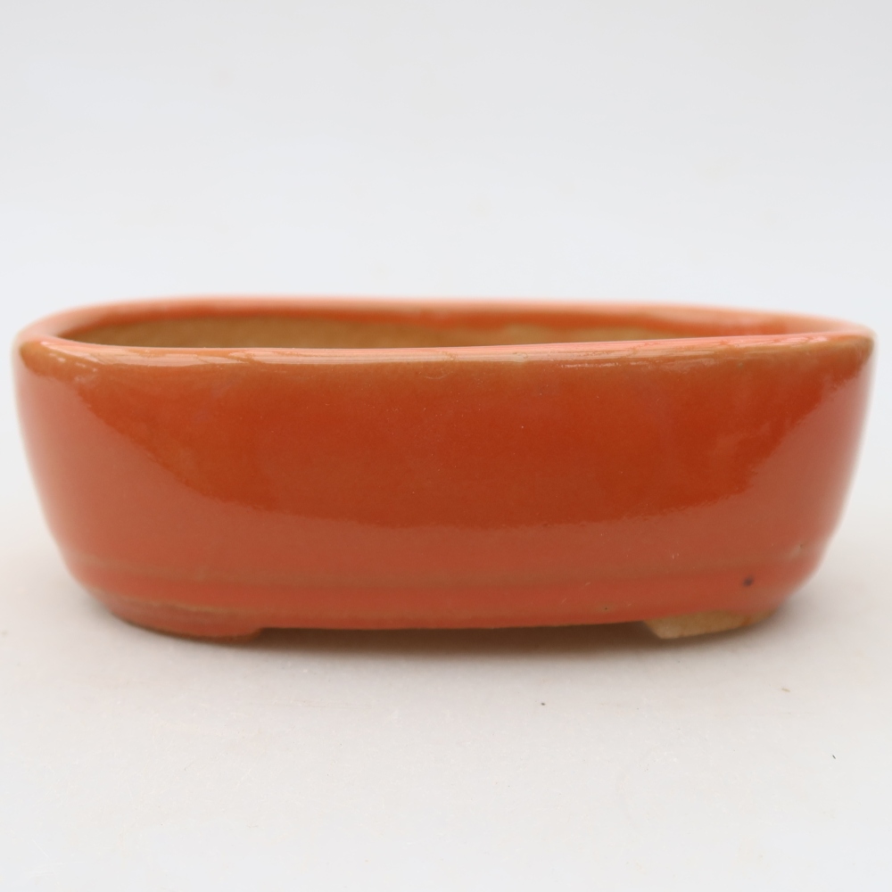 Keramische bonsaischaal 13 x 8,5 x 4 cm, kleur: oranje