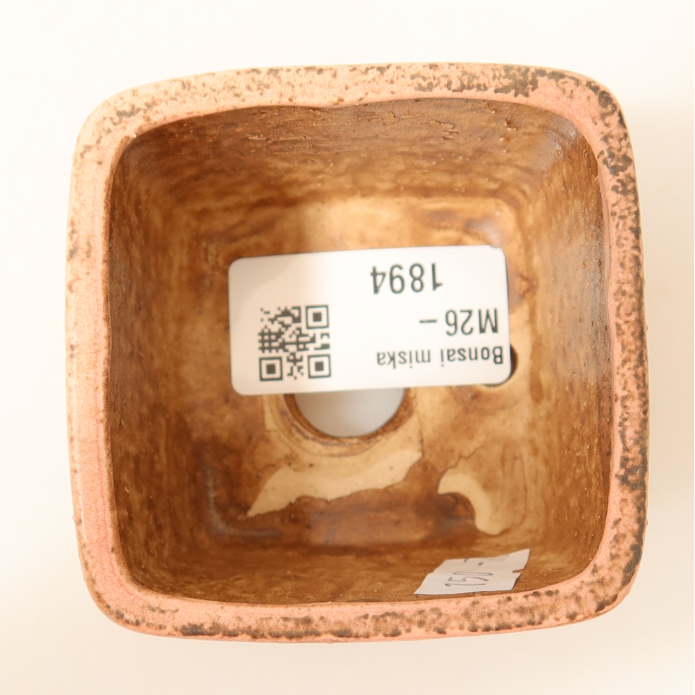 Keramische bonsaipot 6,5 x 6,5 x 4,5 cm, kleur roze