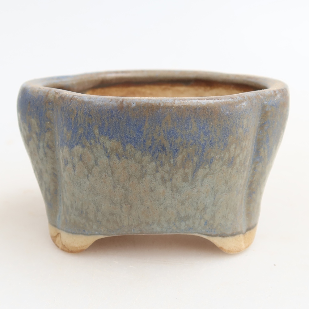 Keramische bonsaipot 8 x 7 x 4 cm, kleur: blauw